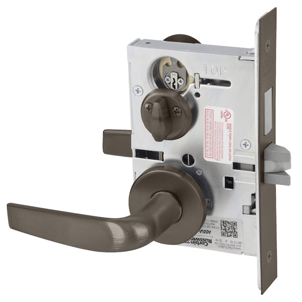 Privacy, Bedroom or Bathroom Mortise Lock, CS Lever, A Rose, Oil Rubbed Bronze